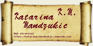 Katarina Mandžukić vizit kartica